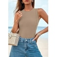 thumbnail image 5 of PRETTYGARDEN Tank Top for Women Summer Casual Sleeveless Ribbed Slim Fitted Basic Tee Shirts Spring Fashion Y2k Clothes, 5 of 10