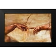 thumbnail image 2 of Michelangelo 14x10 Black Modern Framed Museum Art Print Titled - Creation Of Adam - detail, 2 of 5