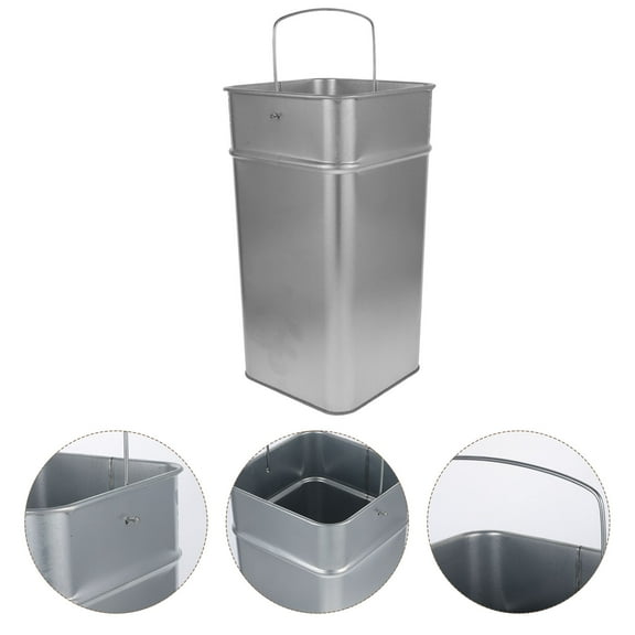 HEMOTON Trash Can with Lid Trash Can Recycling Bin Office 17X32CM Silver
