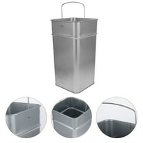 HEMOTON Trash Can with Lid Trash Can Recycling Bin Office 17X32CM Silver