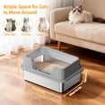 thumbnail image 4 of Garvee 50cm Semi-Closed Cat Litter Box, PP & Stainless Steel Design, 50*35*22CM Grey, 4 of 6