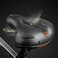 thumbnail image 4 of JCSp Universal Mountain Bike Saddle: Comfortable Soft Thickened Sponge & Premium Leather Construction with Shock Absorption, Reflective Strips, Durable Design for All-Mountain Bikes - Black/Red, One, 4 of 6