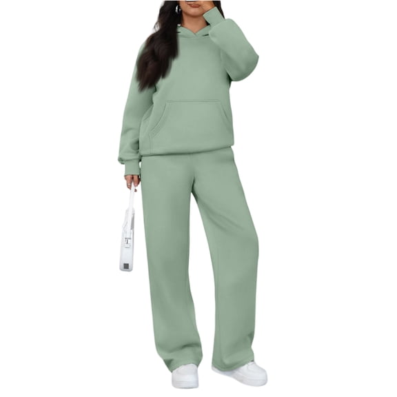 CIENVNSTG Sweatsuits Women 2 Piece Outfit Comfort Jogger Set Hoodie and Sweatpants Set Matching Sweat Sets Fall Sweatset Green L