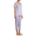 thumbnail image 2 of Secret Treasures Women's Hearts Short Sleeve Tee and Capri Sleep Set, 2 Piece, 2 of 7