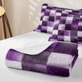 thumbnail image 4 of Homewish Purple Gradient Plaid Twin Quilt Set,Vintage Artwork Twin Coverlet Set,2-Piece, 4 of 7