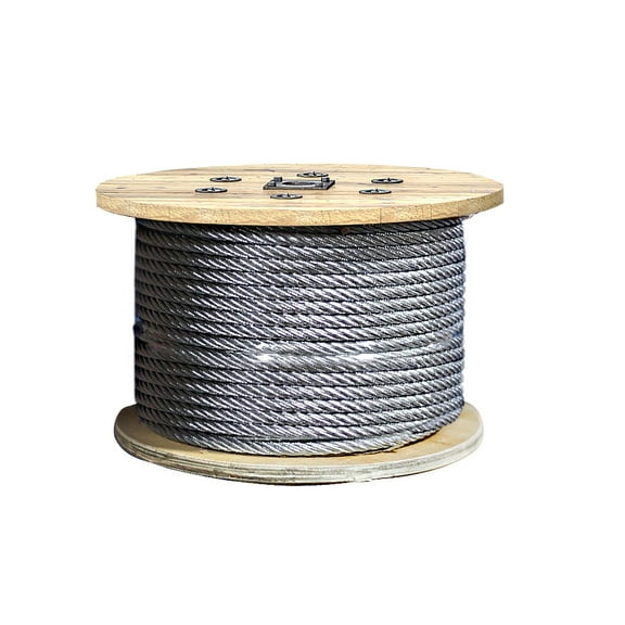 1/8" x 250 Ft Galvanized Steel Aircraft Wire Rope Cable - 2000 Lbs Breaking Strength Heavy Duty 7x19 Strand Core Wire Rope for Outdoor, Yard, or Garden