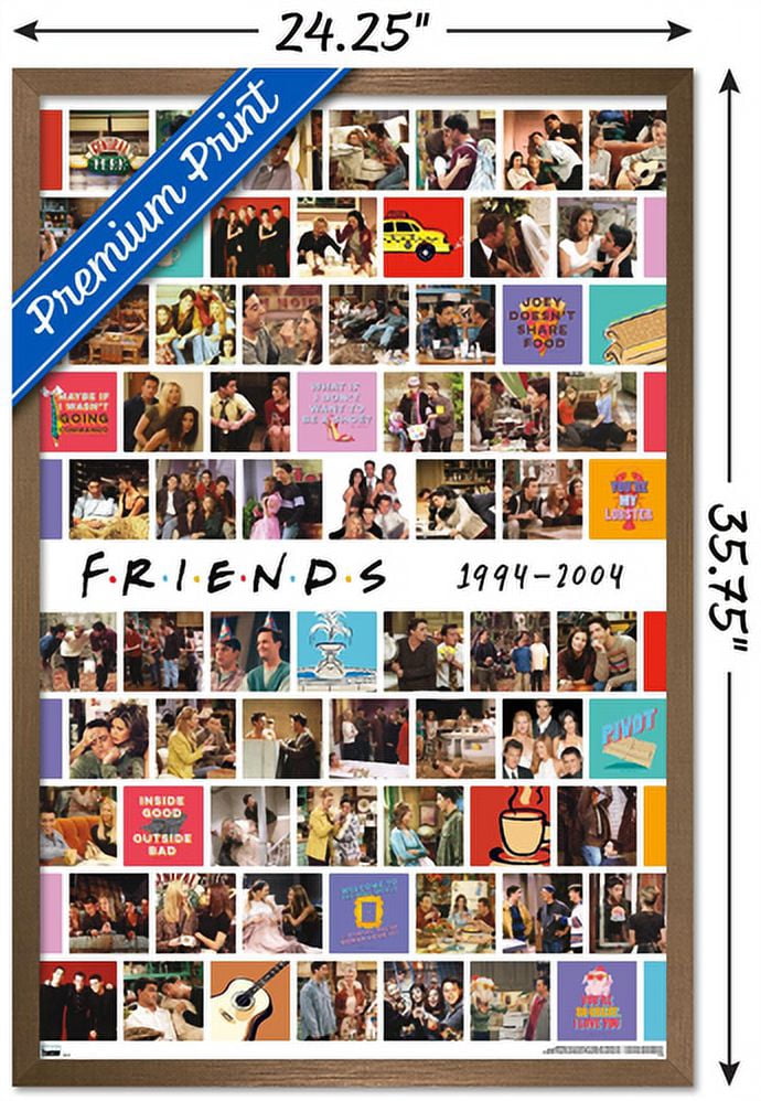 Friends - Collage Wall Poster, 22.375" x 34", Framed