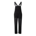 thumbnail image 5 of LIIPEE Women Jean Pants Casual Loose Straight Wide Leg Denim Suspenders Pants With Pockets Female Stylish Hiking Travel Jogging Pants,Black,M, 5 of 6