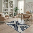 thumbnail image 2 of ODIKA Herringbone Boho Bordered Diagonal Motif Repeat Interlocking for Home Office, Gaming Room, Under Desk, Non-Slip Chair-Friendly, 2 of 7