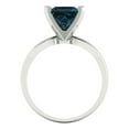 thumbnail image 4 of 2.5 ct Princess Cut Natural London Blue Topaz Solitaire 18K White Gold Womens Engagement Ring, 4 of 5
