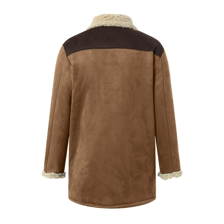 Mens Western Cowboy Jacket Distressed Suede Long Trench Coats Zip