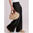 thumbnail image 2 of Solid Color Pleated Waist Loose Baggy Pants, Vacation Style Wide Leg Comfortable Pants, Suitable for Spring and Autumn Wear, Women's Clothing, 2 of 5