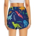 thumbnail image 2 of Lsque Dinosaurs Printed Women's Running Shorts with Liner Pockets,Elastic Quick Dry Workout Athletic Gym Yoga Shorts,Womens High Waist Shorts-X-Large, 2 of 9