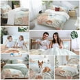 thumbnail image 5 of Vintage Ocean Duvet Cover Set Twin Size, Coral Shell 4 Piece Soft Microfiber Bedding Set with 1 Duvet Cover, 1 Flat Sheet, 2 Pillowcases, 5 of 9