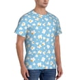 thumbnail image 2 of Vsdgher Blue Popcorn Print Men's Dry Fit Mesh Athletic Shirts Moisture Wicking Tennis T-Shirt Tops, 2 of 9