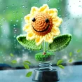 thumbnail image 4 of Adorno De Girasol Hecho A Mano De Coche Y Escritorio Accesor, 4 of 5
