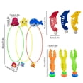 thumbnail image 3 of Set de juguetes de buceo en piscina | Kit de juego de natación submarina con coloridos anillos de torpedos flotantes y hundidos sacos de arena delfines gemas | PVC | Entrenamiento de snorkel, 3 of 6