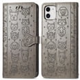 thumbnail image 1 of Funda Cartera FOXDOCK para iPhone 12 Mini , Flip PU con Relieve de Gatos y Perros, Tarjetero y Soporte, 1 of 6