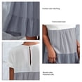 thumbnail image 4 of SHENMO Robe Contrastée Classique une Pièce avec Poignets à Volants Lavable en Machine pour L'Été Gris L, 4 of 5