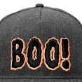thumbnail image 3 of DALIX Boo! Halloween Hat Mens Womens Flat Bill Snapback Cap in Dark Gray, 3 of 7