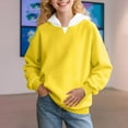 thumbnail image 2 of Toddler Girls Sweatshirt New Girls Oversized Hoodie Color Block Hooded Sweatshirts Trendy Long Sleeve Pullover Kids Fall Clothes Yellow 14 Years, 2 of 8