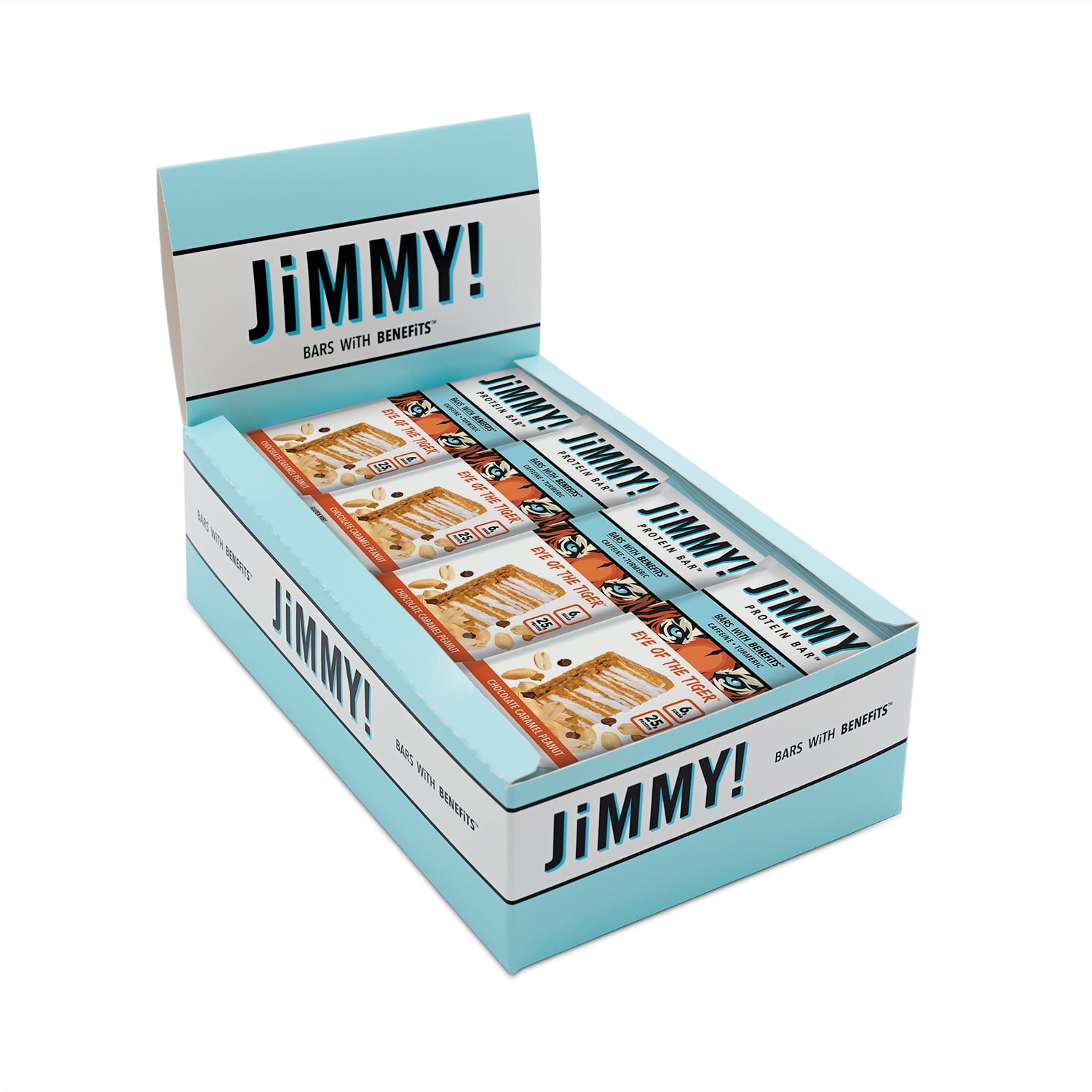 JiMMY! Caramel Chocolate Nut (Eye of the Tiger) Protein Bars, 12 Count