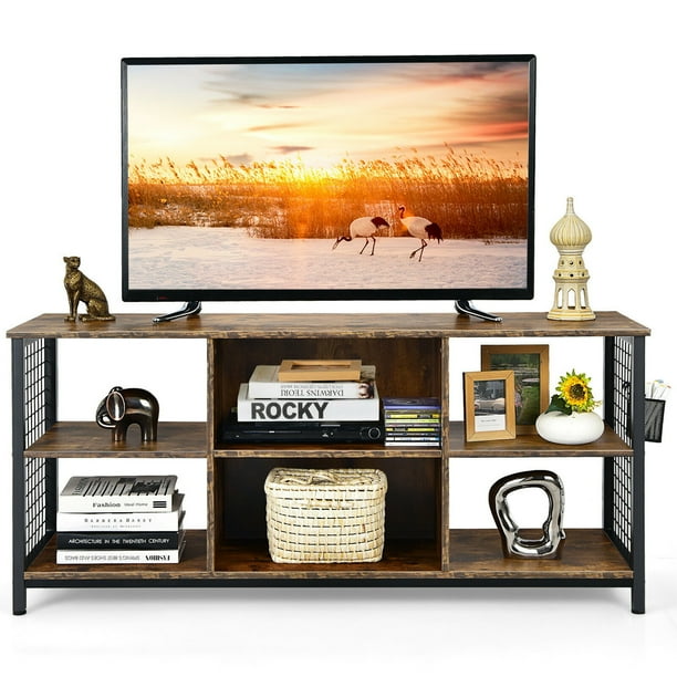 Gymax 3 Tier TV Stand for TVs up to 65", Brown