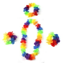 TAILTOSS 4Pcs Hawaii Flower Garland Set Colorful Cloth Lightweight Portable Carry For Luau Party Decorations