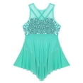 thumbnail image 3 of vastwit Kids Girls Sequins Sleeveless Ballet Leotard Dress Criss-Cross Back Irregular Tulle Dresses Lyrical Dance Costume Mint Green 6, 3 of 7