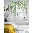 thumbnail image 3 of Spring Botanical Sheer Curtains 63 Inch Length 2 Panels Set Window Treatments, Watercolor Leaves Flowers Birds Gray Wood Rod Pocket Semi Curtains for Living Room/Bedroom/Kitchen Décor, 104"W x 63"L, 3 of 7
