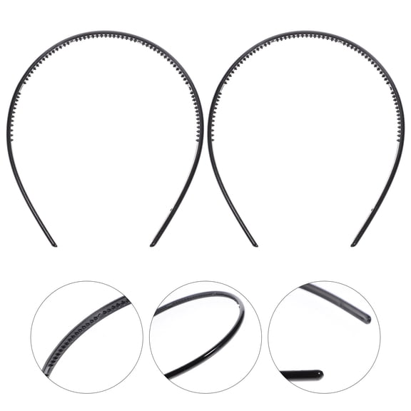 Raindrops Toothed Headbands Black PC 10Pcs 5.5x5.1in