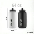 thumbnail image 3 of Zulu Goals 64oz Half Gallon Stainless Steel Jug Water Bottle, Black, 3 of 7