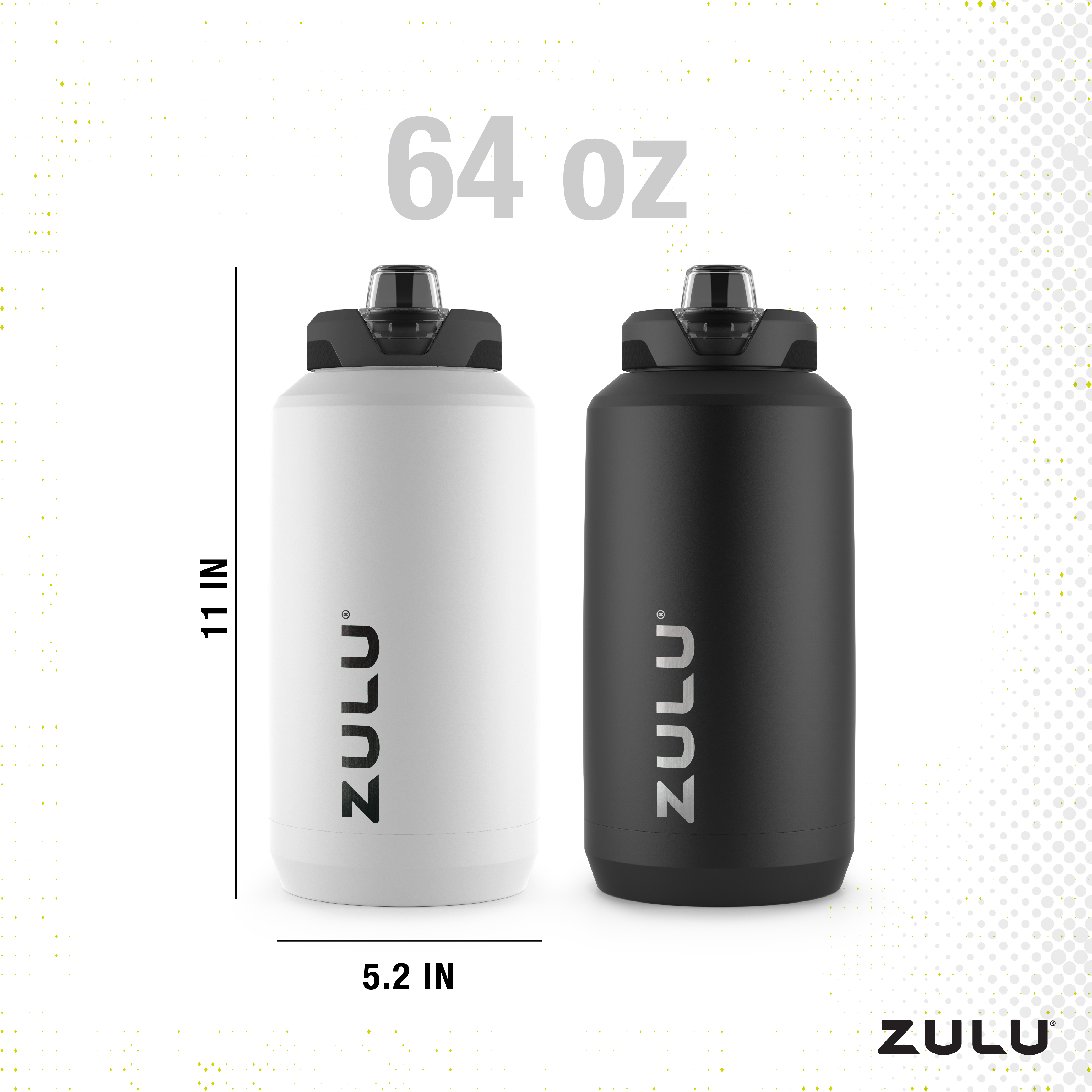 Zulu Goals 64oz Stainless Steel Water Bottle, Black photo 3