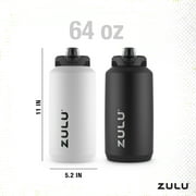Zulu Goals 64oz Half Gallon Stainless Steel Jug Water Bottle, Black