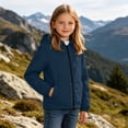thumbnail image 6 of Big Kids Teen Hooded Zip Jacket Waterproof Windproof Long Sleeve Pocketed Outdoor Coat Fall Outerwear Ages 5-16 Navy 15 Years, 6 of 9