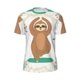 thumbnail image 5 of Wukai Cute Sloth In Yoga Pose Tree Print Men's Short-Sleeved Mesh T-Shirt,Quick-Dry Short Sleeve Workout T-Shirt-Large, 5 of 8