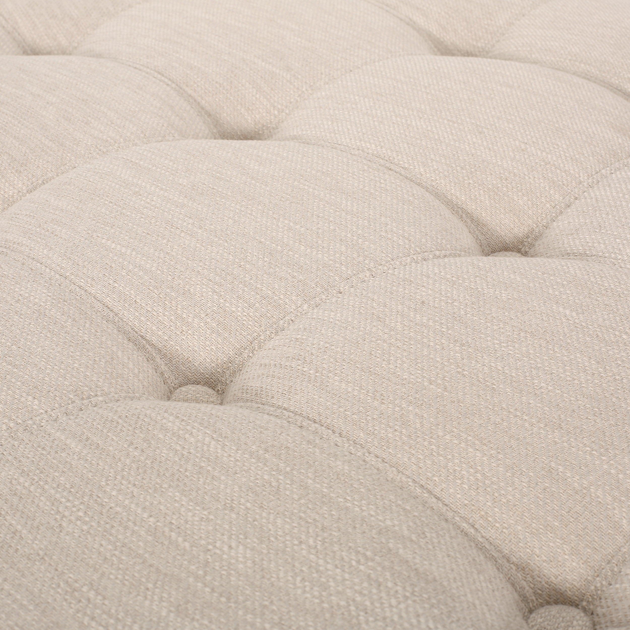 Noble House Levana Fabric and Wood Ottoman, Beige, Weathered