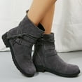 thumbnail image 5 of Viluyesy Womens Western Mid-Calf Boots, Zip-Up Round Toe Low Heels Fall Winter Cowgirl Suede Boots Gray US8.5, 5 of 7