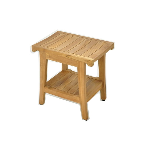 Grade-A Teak Wood Istanbul Shower Seat 18" Outdoor Patio Stool Bench