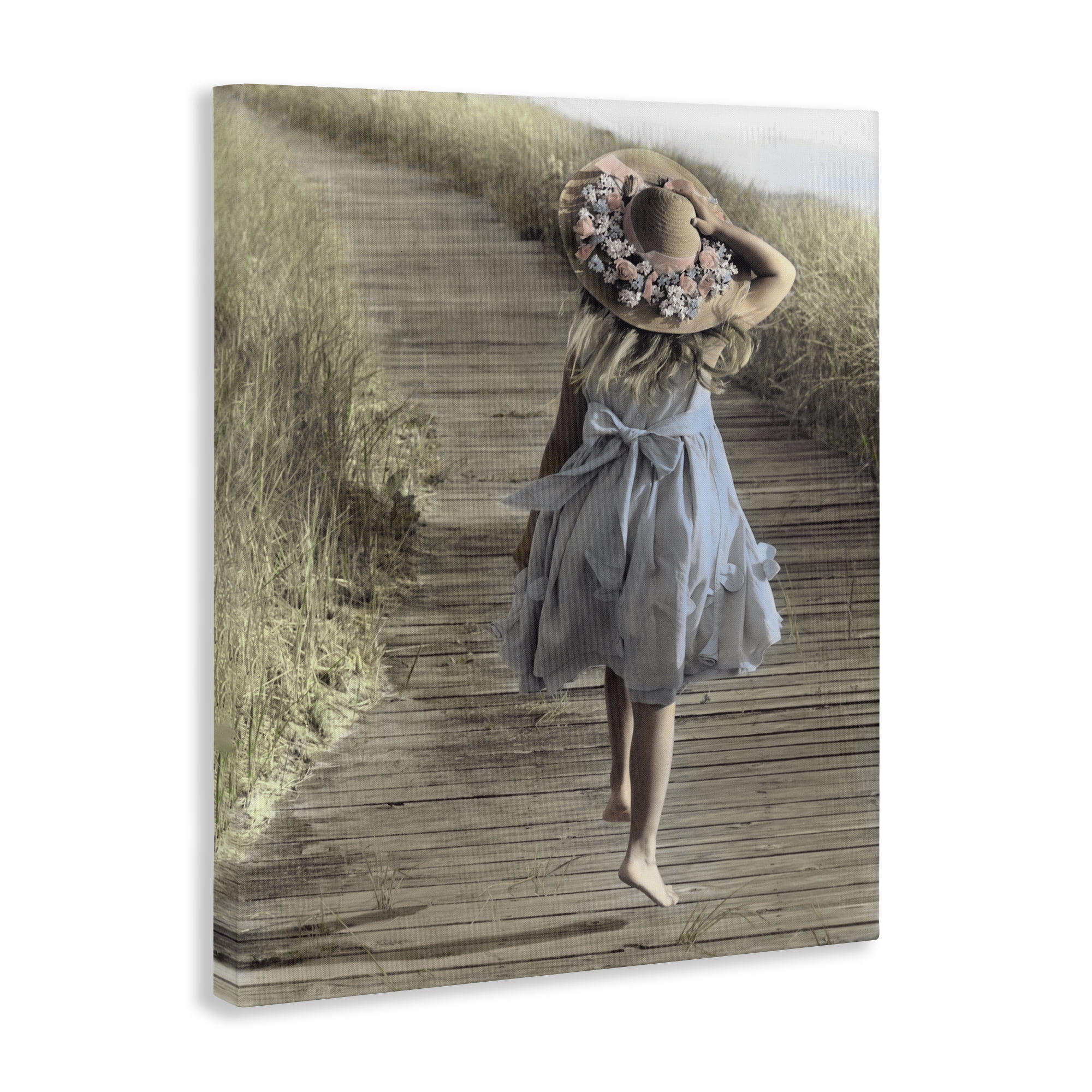Stupell Industries Girl With Sun Hat Walking Canvas Wall Art, design by Kendra Dew