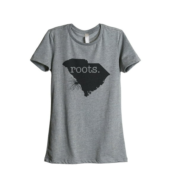 Thread Tank Home Roots State South Carolina SC Women's Relaxed Crewneck T-Shirt Tee Heather Grey Small