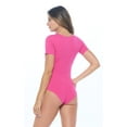 thumbnail image 4 of M&M SCRUBS Short Sleeve Scoop Neck Body Suit-Breathable Cotton Stretch(Neon Pink, Small), 4 of 6