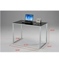 thumbnail image 4 of IN Room Furniture Designs Modern Metal and Glass Working Desk in Chrome/Black, 4 of 4