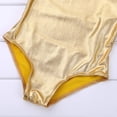 thumbnail image 6 of Vxuxlje Kids Girls Ballet Dance Gymnastics Leotard Shiny Metallic One Piece Open Back Jumpsuit Gold 3XL, 6 of 7