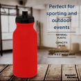 thumbnail image 4 of Water Bottle with Push Cap 20 oz. Set of 6, Bulk Pack - Reusable, Leak Proof, Perfect for Gym, Hiking, Camping, Outdoor Sports - Red, 4 of 5