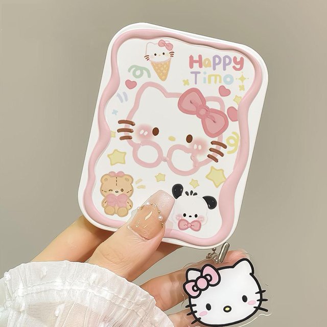 Portable Folding Makeup Mirror with Comb 2-in-1 Travel Design Lightweight Plastic Frame for On-the-Go Use