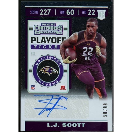 L.J. Scott Rookie Card 2019 Panini Contenders Playoff Ticket Autograph /99 #177