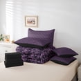 thumbnail image 6 of Feelyou Hippie Bat Twin Bedding Sets 7-Piece, Purple Damask Flower Bedding Comforter Set, 6 of 8