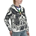 thumbnail image 6 of Kdxio Artistic Black White Peacocks Print Womens Oversized Hoodies Sweatshirts Hooded Pullover Tops Sweaters Casual-XX-Large, 6 of 7