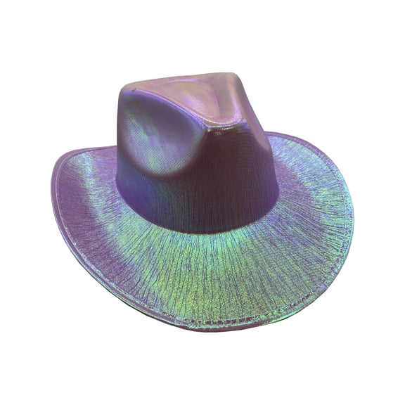 Adult's Purple Holographic Cowboy Hat Costume Accessory